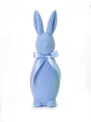 Cotton Tail Decor fabric rabbit ornament in denim blue with ribbon bow