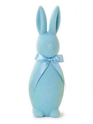 Cotton Tail Decor fabric rabbit ornament in light blue with ribbon bow