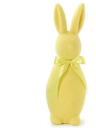 Cotton Tail Decor fabric rabbit ornament in yellow with ribbon bow