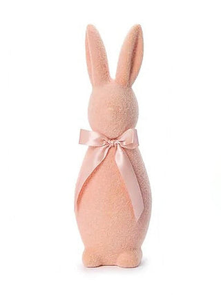 Cotton Tail Decor fabric rabbit ornament in coral orange with ribbon bow