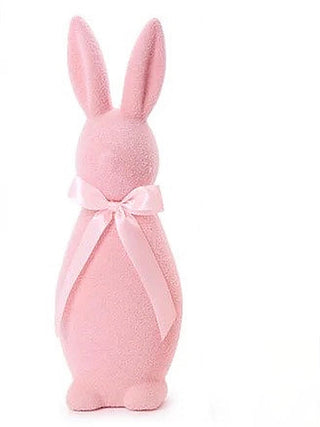 Cotton Tail Decor fabric rabbit ornament in pink with ribbon bow