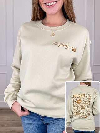 Country Music Icon Cotton Blend Long Sleeve Avery Mae Graphic Crewneck Sweatshirt - Multiple Colors (Gildan) | Avery Mae Bout
