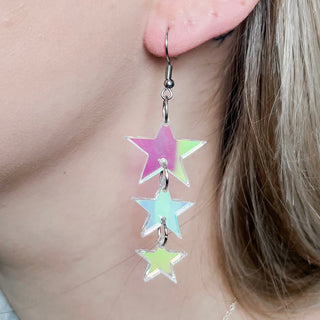 Mirrored Stars Drop Earrings - 3 colors!