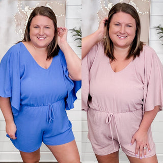 DOORBUSTER!! All the Right  Lightweight Short Sleeve Avery Mae Romper - 2 colors!