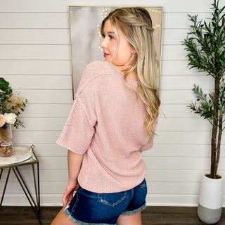 Doe & Rae Streaming Right Knit Short Sleeve Sweater Top - 2 colors!