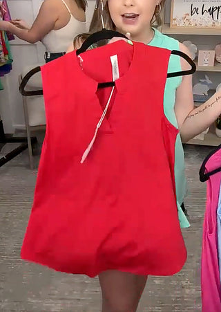 Dear Scarlett wrinkle-free Gabby tank top, sleeveless red