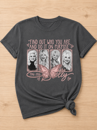 Do it On Purpose Cotton Short Sleeve Grey Avery Mae Graphic Tee Shirt (Comfort Colors)