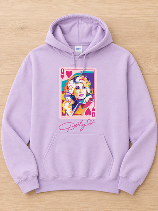 All Hail the Queen Cotton Blend Long Sleeve Purple Avery Mae Graphic Hoodie Sweatshirt (Gildan)