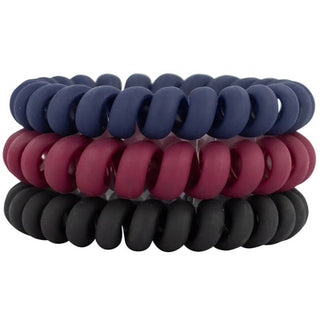Hair coils set of dark navy, burgundy, and black spiral bands