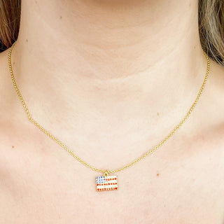 Dainty Flag Gold Necklace