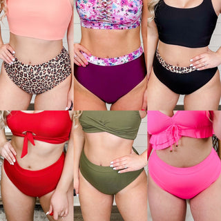 It Girl Swim High Rise Swim Bottoms - 6 colors! *FINAL SALE*