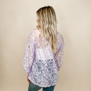 How I Feel Lace Long Sleeve Avery Mae Button Up Top - 2 colors!