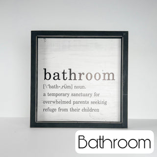 Bathroom Laughs Wood Sign - 7 options!