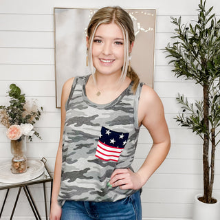 No Blending In Camouflage Avery Mae Tank Top