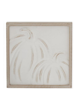 Embossed fall wheat wood sign with curved wheat patterns, rectangular frame