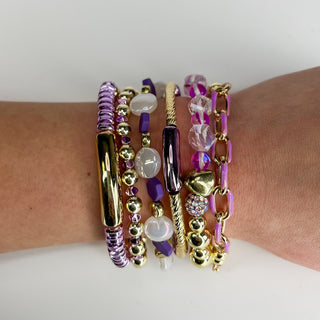 Erimish Feeling Edgy Purple Stack Bracelet Set - 6 piece set!