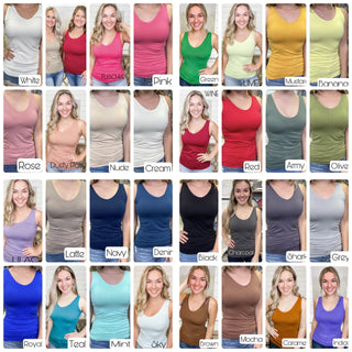 Basic Reversible V & Scoop Neck Tank Top - 38 colors!