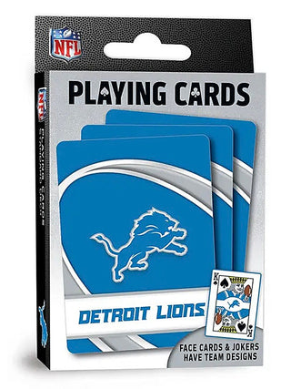 Detroit Lions NFL playing cards in retail box with team logo and face cards/jokers
