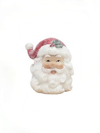 White resin Santa Claus decorative figurine with red glitter hat