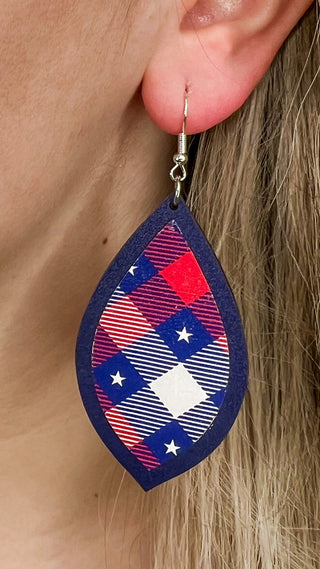 Patriotic Plaid Earrings
