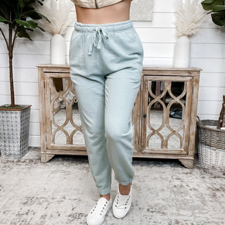 Spend More Time High Rise Mono B Cotton Mint Joggers