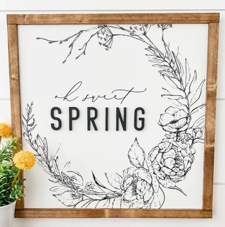 Sweet Spring Wood Wall Sign