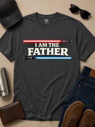 I Am the Father Cotton Short Sleeve Charcoal Short Sleeve Graphic Tee Shirt (Comfort Colors)