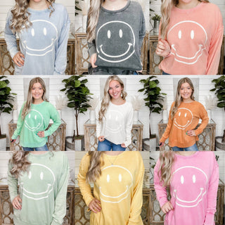 Easel Current Mood Cotton Long Sleeve Crewneck Sweatshirt- 9 colors!