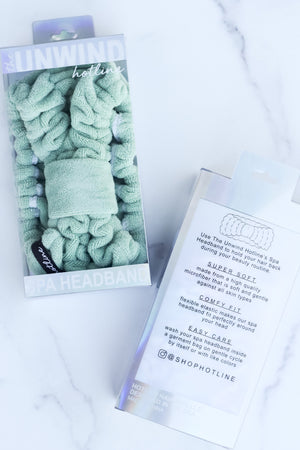 Spa headband, teal terry twist ruffle texture