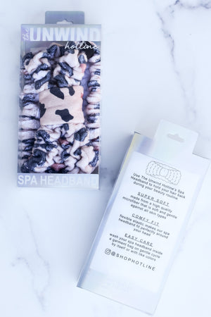 Spa headband, leopard print terry twist ruffle texture
