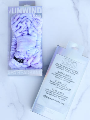 Spa headband, lavender terry twist ruffle texture
