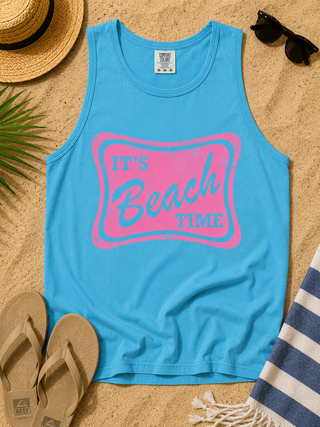 Clock in it's Time Cotton Blue Avery Mae Tank Top - Multiple Options (Comfort Colors)
