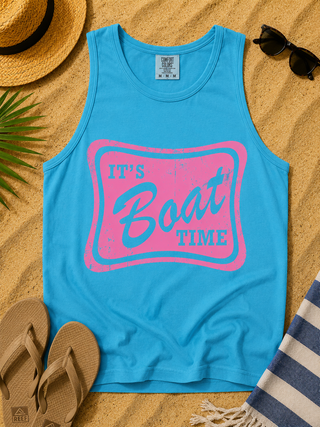 Clock in it's Time Cotton Blue Avery Mae Tank Top - Multiple Options (Comfort Colors)