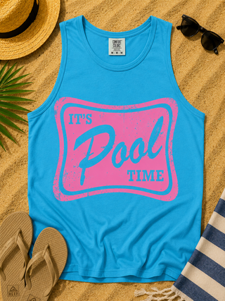 Clock in it's Time Cotton Blue Avery Mae Tank Top - Multiple Options (Comfort Colors)