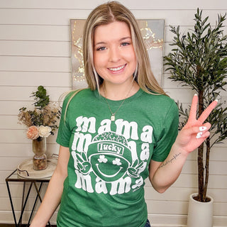 Lucky Cotton Short Sleeve Green Avery Mae Graphic Tee Shirt