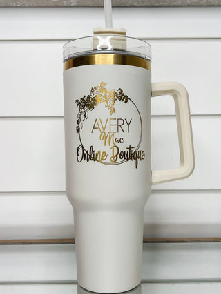 Avery Mae Exclusive 40 oz Gold Accent Tumbler - 5 colors!