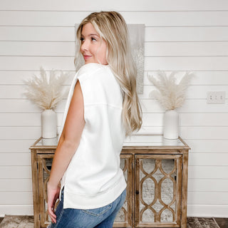 Wishlist It Takes Courage Rayon Blend White Quarter Zip Pullover