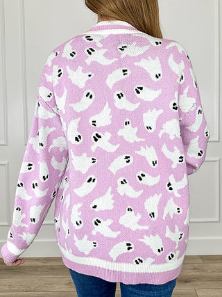 Michelle Mae Feeling Bewitched Knit Long Sleeve Purple Cardigan (view 3) | Avery Mae Boutique
