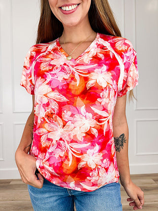 Michelle Mae Infectious Energy Rayon Blend Short Sleeve Multi Top | Avery Mae Boutique
