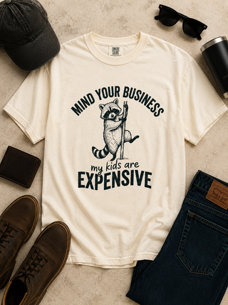 Mind Your Business Cotton Short Sleeve Cream Avery Mae Graphic Tee Shirt (Comfort Colors)