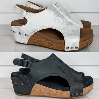 Corky Take My Hand Faux Leather Wedges - 2 colors!