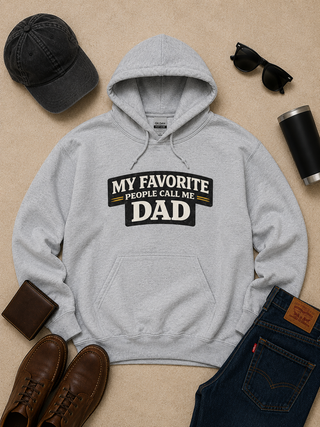 My Favorite People Call Me Cotton Blend Long Sleeve Grey Avery Mae Graphic Hoodie Sweatshirt - Multiple Options (Gildan)