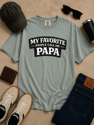 My Favorite People Call Me Cotton Short Sleeve Green Avery Mae Graphic Tee Shirt - Multiple Options (Comfort Colors)