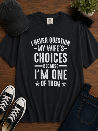 My Wife's Choice Cotton Short Sleeve Black Avery Mae Graphic Tee Shirt (Comfort Colors)