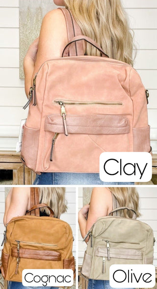 Ready as Ever Faux Leather Backpack Bag - 17 colors!