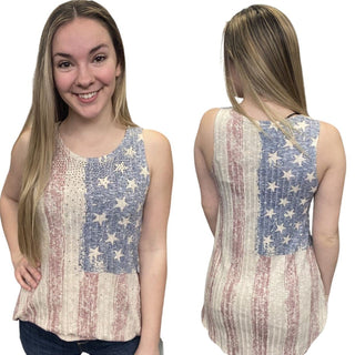 Chasing the Flag Knit Oatmeal Avery Mae Tunic Tank Top - 2 options!