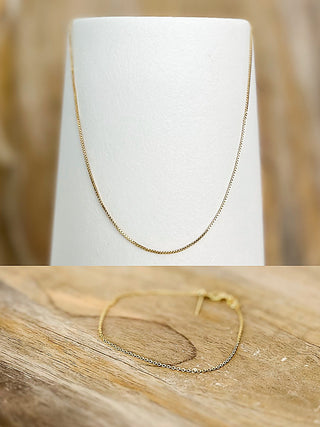 Gold-tone chain necklace with small round links