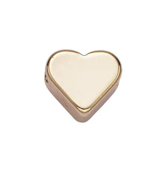 Gold heart charm with polished edging and open back