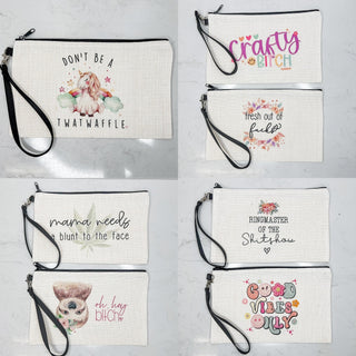 All Things Oatmeal Wristlet Cosmetic Bag - 7 options!