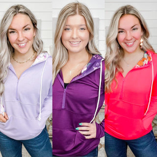 Yours Entirely Shirley & Stone Lightweight Quarter Zip Hoodie Sweatshirt - 3 colors!